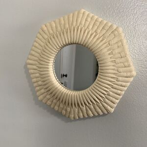 Vintage Small Ornate Plastic Octagonal Accent Mirror